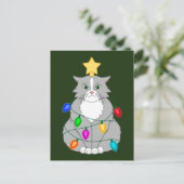 不機嫌おもしろいクリスマスツリーキャッカラフルト シーズンポストカード (スタンド正面)