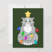 不機嫌おもしろいクリスマスツリーキャッカラフルト 招待状 (正面)