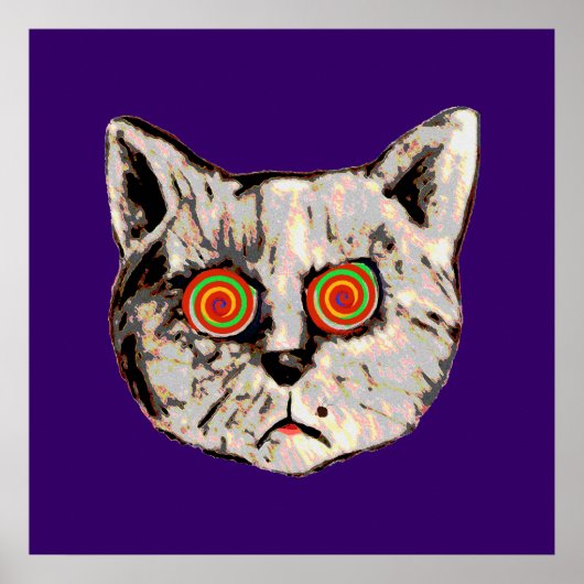 不機嫌おもしろい猫 ポスター (正面)