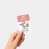 不機嫌おもしろい科学者こんにちは私の名前は名前タグです バッジ (手持ち)