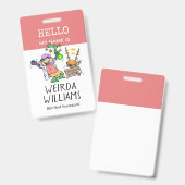 不機嫌おもしろい科学者こんにちは私の名前は名前タグです バッジ (表裏)