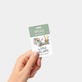 不機嫌おもしろい科学者こんにちは私の名前は名前タグです バッジ (手持ち)