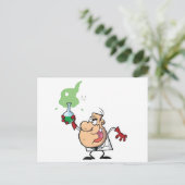 不機嫌おもしろい科学者のグリーンポーション保持 ポストカード (スタンド正面)