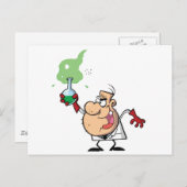 不機嫌おもしろい科学者のグリーンポーション保持 ポストカード (正面/裏面)