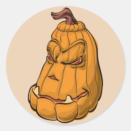 不機嫌かぼちゃシール ラウンドシール (正面)