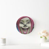 不機嫌が笑うマネキン ラウンド壁時計 (ホーム)