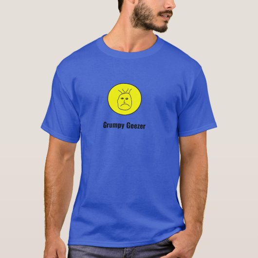 不機嫌じいさんロゴ Tシャツ (正面)