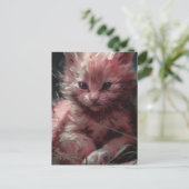 不機嫌そうな子猫 ポストカード (スタンド正面)