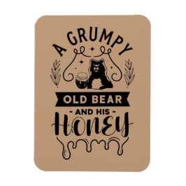 不機嫌そうな老いたクマと彼の蜂蜜 マグネット