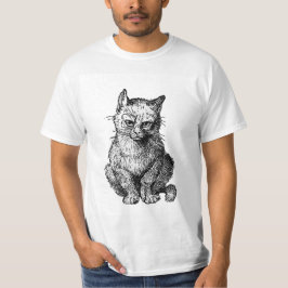 不機嫌でかわいい猫動物男性Tシャツ Tシャツ