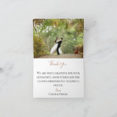 不機嫌で青い銅の金属結婚式の写真は感謝していしています サンキューカード (内部)