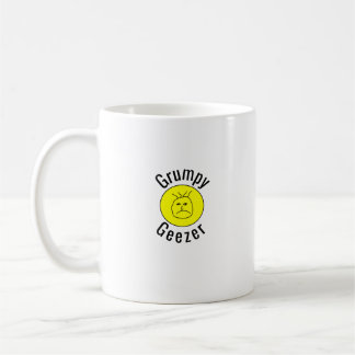 不機嫌なおじいさん 小さなカーブテキストロゴ コーヒーマグカップ