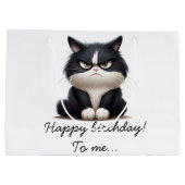 不機嫌なおもしろい猫 ラージペーパーバッグ (裏面)