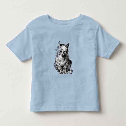 不機嫌なかわいい猫の動物ベイビーシャツ トドラーTシャツ (正面)