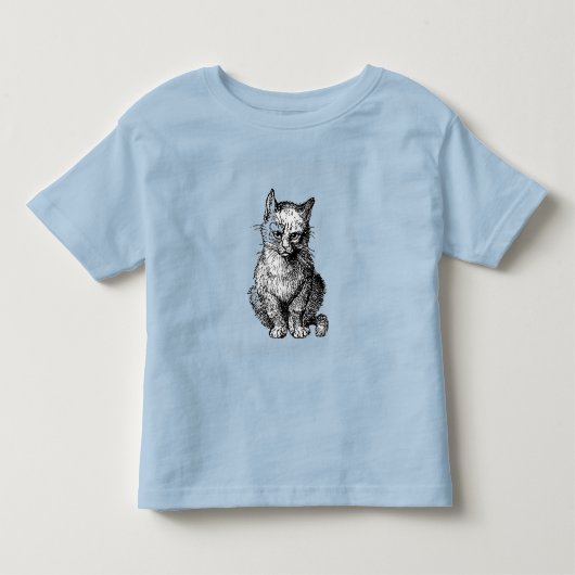 不機嫌なかわいい猫の動物ベビーシャツ トドラーTシャツ (正面)