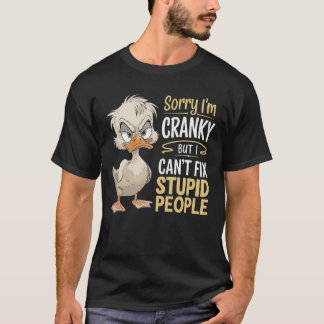 不機嫌なアヒルの漫画 – おもしろい Cranky Animal Art Tシャツ