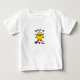不機嫌なアヒル - これが私の幸せな顔です 面白いTシャツ ベビーTシャツ