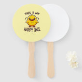 不機嫌なアヒル – これは私の幸せな顔おもしろい ハンドファン (正面&裏面)