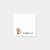 不機嫌なオレンジ色のキャラクター猫の月曜日の顔 ポストイット (正面)