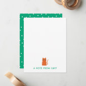 不機嫌なオレンジ色の猫の子供向けステーショナリー ノートカード (正面/裏面インサイチュ)