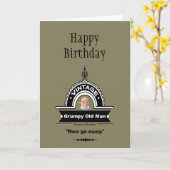 不機嫌なオールドマンクラブおもしろい"オーバーザヒル"誕生日 カード (黄色い花)