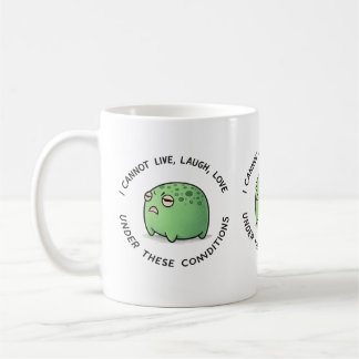 不機嫌なカエルの面白いマグカップ – I Cannot Live Laugh Love U コーヒーマグカップ