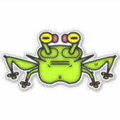 不機嫌なカエル おかしい漫画の生物 シール (正面)