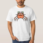 不機嫌なカニの面白Tシャツ Tシャツ (正面)