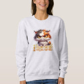 不機嫌なカリコキャットとおもしろい引用文 スウェットシャツ (正面)