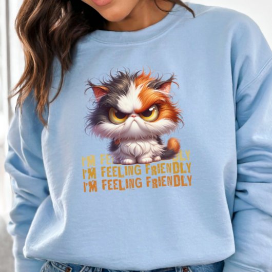 不機嫌なカリコキャットとおもしろい引用文 スウェットシャツ