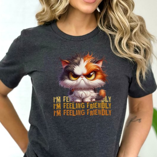 不機嫌なカリコキャットとおもしろい引用文 トライブレンドTシャツ