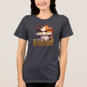 不機嫌なカリコキャットとおもしろい引用文 トライブレンドTシャツ (正面)