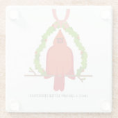 不機嫌なカーディナルのクリスマス ガラスコースター (裏面)