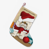 不機嫌なクリスマスの猫 サンタ 楽しい休日 スモールクリスマスストッキング (正面 (吊り時))
