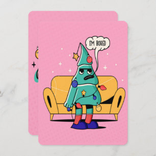 不機嫌なクリスマスイラストレーションデザイン シーズンカード