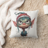 不機嫌なクリスマス小妖精や小人態度 クッション (ブランケット)
