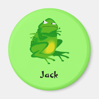不機嫌なグリーンカエルの磁石 マグネット