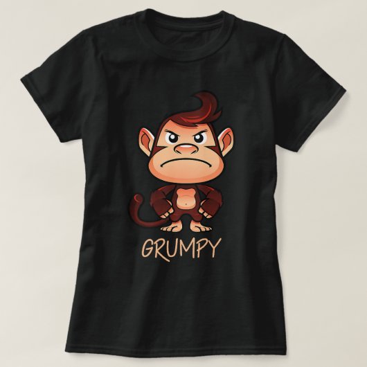 不機嫌なサルミーム審美的な悪い気分チンパンジーP Tシャツ (デザイン正面)