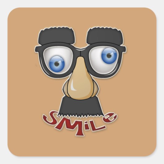 不機嫌なスマイル スクエアシール (正面)