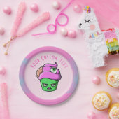 不機嫌なゾンビマフィンピンクの脳の眼球ハロウィーン ペーパープレート (パーティー)