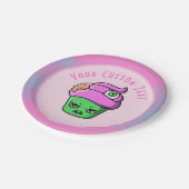 不機嫌なゾンビマフィンピンクの脳の眼球ハロウィーン ペーパープレート (アングル)