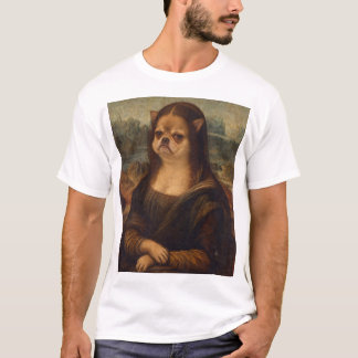 不機嫌なチワワのモナリザ ルネサンス風肖像画 Tシャツ