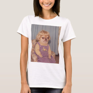 不機嫌なチワワのレトロな記念写真 Tシャツ