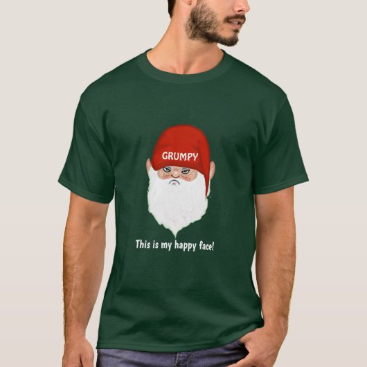 不機嫌なノームの顔Tシャツ Tシャツ (正面)