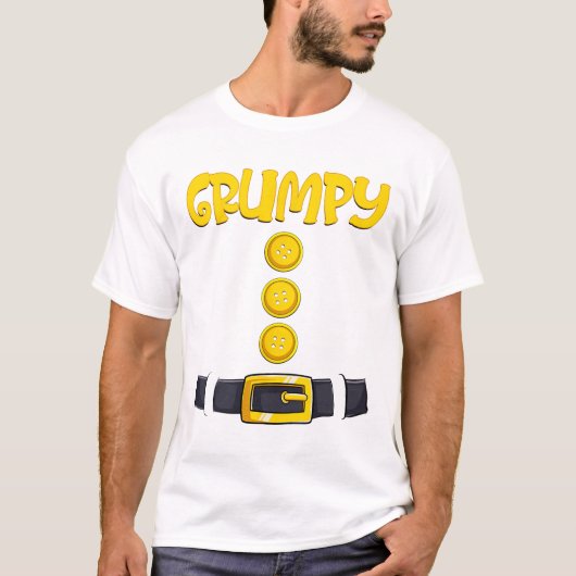 不機嫌なハロウィンの小人コスチュームの色合わせ Tシャツ (正面)
