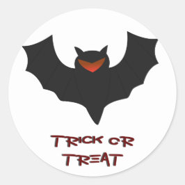 不機嫌なバットのハロウィンステッカー ラウンドシール