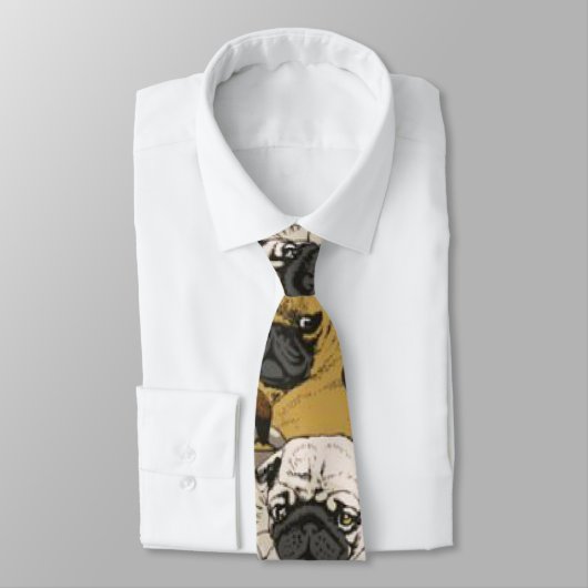 不機嫌なパグおもしろい/かわいいパグ犬の子犬のパターン ネクタイ (タイ)