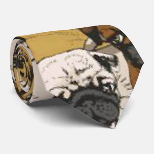 不機嫌なパグおもしろい/かわいいパグ犬の子犬のパターン ネクタイ (ロール)