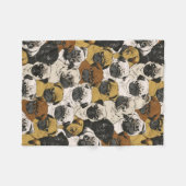 不機嫌なパグおもしろい/かわいいパグ犬の子犬のパターン フリースブランケット (正面(横))