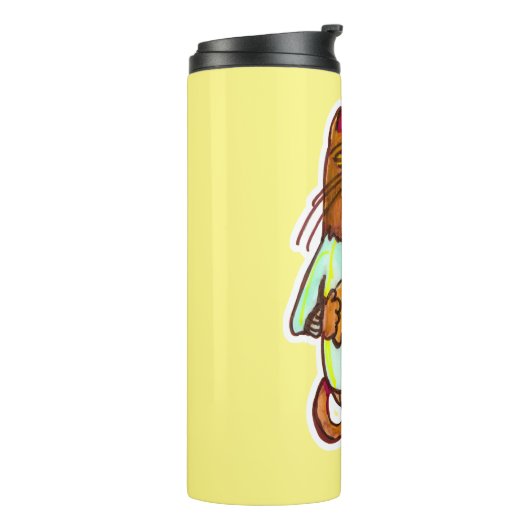 不機嫌なピザペットおもしろいキャットアートマーカーデザイン タンブラー (回転左)